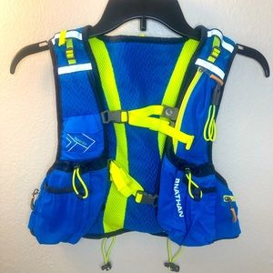 Blue and neon green Nathan hydration pack